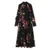 Ins estilo europeu e americano 2026 nova moda temperamento Amazon atacado de roupas femininas deslocamento diário vestido floral com marca d'água