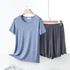 Conjunto de Pijama de Dos Piezas 2025 Nuevo Modal Manga Corta Top y Shorts Conjunto de Ropa para el Hogar para Mujeres Verano Delgado Holgado Adelgazante