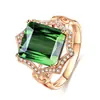 Deseo Collar de Esmeralda Tesoro de Color de 8 quilates Más Vendido Creativo Chapado en Oro Rosa Diamante Cuadrado Gema Turmalina Verde