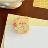 Oso de Mantequilla Dibujo Animado Acrílico Colgante de Pan Plano Lindo Clip de PP Regalo Colgante para Mochila Escolar