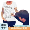 Estilo Nuevo Europeo y Americano Ropa de Maternidad Tallas Grandes Camiseta de Maternidad de Manga Corta para Mujer Top Casual de Cuello Redondo
