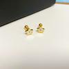 Pendientes de Acero de Titanio que No se Desvanecen, Pendientes de Hueso de Oreja de Tornillo con Gota de Letra Geométrica Simple Esmaltada, Pendientes de Moda Nuevos 2024 para Mujer