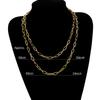 Cadena de Acero de Titanio Estilo Urbano Geométrica Cuadrada de Línea Forma de O, Accesorio de Joyería Versátil de Moda Unisex