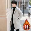 Trenchcoat Masculino Mid-length Slim-fit estilo coreano 2021 Novo casaco de lã de inverno masculino elegante casaco de lã bonito