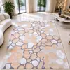 Alfombra de Arte Abstracto Color Gunmetal Hecha a Mano Moderna Lujo Ligero Gradiente Gris-Naranja Alfombra para Sala de Estar de Villa Personalizable para Proyectos