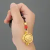 Llavero de Latón con los Doce Signos del Zodiaco, Colgante Atractor de Fortuna, Llavero Tejido a Mano para Coche