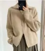 26 Suéteres de Lana Gruesos Estilo Europeo y Americano para Otoño e Invierno, Cárdigan de Punto con Cuello Solapa y Cremallera, Abrigo de Cachemira