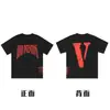 [Transfronterizo 220g] Marca Trendy Americana Vlone Jerry Big V Camiseta Casual Calle Alta Calle Street Pareja Manga Corta Vtg