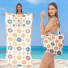 Toalha de Praia Duas em Uma com Bolsa Integrada, Toalha de Praia Dobrável para a Praia, Bolsa de Ombro Multifuncional, Toalha Esportiva Estampada