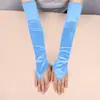 Guantes Largos de Satén sin Dedos para Mascarada de Halloween, Mangas para Vestido de Novia Wai Ni Jun para Mujer