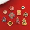 Cuentas de calabaza azul quemadas con aceite de gota de oro francés antiguo, cuentas de transferencia, accesorios de bricolaje con cuentas, pulsera, cuentas sueltas