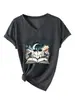 Eu sou um dragão de livros não Amazon wish site independente moda casual feminina camiseta de gola V manga curta