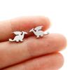 Pendientes de acero inoxidable con forma de dinosaurio pequeño de dibujos animados de Corea, moda sencilla, mini pendientes de niña, venta al por mayor