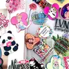 Patch de Acrílico com Animação de Desenho Personalizado Exclusivo Patch de Letra de Animal Princesa Chaveiro Shaker Emblema