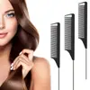 Peine para mechas de acero de color transfronterizo con punta de aguja, peine de cola de ratón de acero inoxidable, peine de disco para partición de cabello, peine de estilismo de belleza