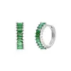 Venta Caliente Transfronteriza Pendientes Cuadrados de Zirconia Estilo Europeo y Americano Hebilla de Oreja Circular Joyería de Oreja de Diamante Multicolor Simple Elegante para Mujer Versátil
