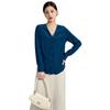 Roupas Femininas de Seda 2026 Primavera e Verão Nova Gola V Manga Longa Crepe de Chine de Hangzhou Top de Seda de Amora