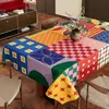 Nuevo mantel de PVC anti-quemaduras, mantel de mesa de centro de alta gama, mantel a cuadros retro americano, mantel impermeable y lavable