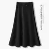Falda Versátil de Otoño para Mujer de Cintura Alta Adelgazante, Falda Casual Elegante de Línea A Vintage para Otoño/Invierno de Longitud Media