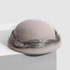 Sombrero de nuevo estilo Hua Qiao para mujer, boina de otoño e invierno, gorra de pintor para mujer, bombín pequeño de lana retro británico para banquete