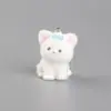 Resina Flocada Fofo Cachorrinho Capa de Celular Bolsa Pingente Chaveiro DIY Ornamento Pendurado Decoração Acessórios
