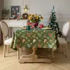 Toalha de Mesa de Natal Transfronteiriça Nova de 2026 com Elementos de Papai Noel, Flocos de Neve e Renas, Pano de Cobertura à Prova de Poeira e Resistente ao Desgaste