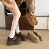 Pessoa Baixa Solado Grosso Aumentador de Altura Plus Velvet Sapatos Birkenstock Femininos 2026 Novo Outono Inverno Retro Slip-on Mocassins Birkenstock Sapatos de Algodão