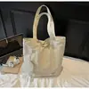 Bolso Casual Minimalista Estilo Japonés Ins para Viajes Diarios de Mujer 2025 Nuevo Bolso Tote de Gran Capacidad Bolso de Hombro de Color Sólido para Estudiantes