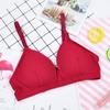 Ropa interior de estilo francés con copa triangular envuelta en el pecho para mujer, fina, para chica de secundaria, pecho pequeño, hermosa espalda, tirante de hilo, top tipo tubo sin aro de acero