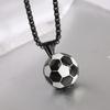 Estilo Esportivo Transfronteiriço Europeu e Americano Personalizado Aço Inoxidável Vintage 19mm Colar de Futebol Criativo Copa do Mundo Versátil Atacado para Mulheres