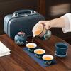Juego de té de viaje portátil, apto para exteriores, tetera de kung fu, taza rápida, una tetera de tres tazas, regalos de empresa de mano