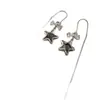 Pendientes de Estrella con Lazo Plateado y Estampado de Leopardo Pendientes de Diseño de Nicho para Mujer Pendientes Únicos Pendientes Súper Bonitos