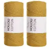 Hilo de Algodón Hueco 2mm Grosor Medio Hilo de Algodón y Lino Tejido a Mano DIY Ganchillo Sombrero Bolso Hilo Coreano Hilo Redondo