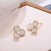 Pendientes de Concha con Borlas y Circonita, Estilo Pareja, Moda OL, Chapado en Oro Rosa para Mujer, Nuevo Estilo 2026