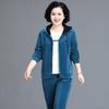 Terno para Meia-idade e Idosos Conjunto Feminino de Três Peças Outonal Moderno Tamanho Grande Solto Top Terno Esportivo Casual para Mãe Primavera e Outono