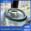 Pulseira de Calcedônia Azul Curry feminina pulseira de barra redonda grossa cor água azul Jade congelado transparente gelo pulseira feminina