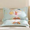 Funda de Almohada de Dibujos Animados Algodón Puro Paquete Individual 100 Gasa de Algodón Funda de Almohada para Niños Par Cubierta Protectora para Núcleo de Almohada 35X55
