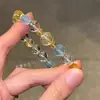 Pulsera Huang Asei White Asei Aguamarina Luz Ins Lujo Nicho Diseño Pulsera de Vidrio Blanco Transparente Regalo Día de San Valentín Chino