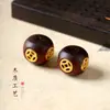 Contas Quadradas de Moeda de Cobre Estilo Chinês, Acessórios de Jacarandá, Design Oco de Latão, Contas Soltas de Madeira, Acessórios para Pulseiras, Contas para Pulseiras DIY