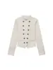 Comercio Electrónico Transfronterizo Ropa de Mujer Otoño Nueva Moda Europea y Americana Cuello Mao Metálico Doble Botonadura Chaqueta 1153670