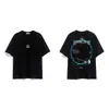 Camiseta Pesada Stone 260g com Estampa de Bússola com Logo, Caimento Solto, Estilo Tendência para Casal, Manga Curta, Unissex