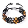 Pulsera de Ojo de Tigre Ojo de Gato Doble Fila Pulsera de Obsidiana con Venas Rojas Turquesa Pulsera de Fantasma Verde Pulsera de Piedra Natural