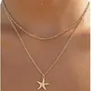 Collar de Cuentas de Joyería Transfronteriza Europea y Americana Collar de Perlas de Imitación de Playa Collar Retro para Mujer con Estrella de Mar y Concha Vacaciones Junto al Mar
