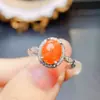 Anillo de Ópalo de Fuego al por Mayor de Fábrica Plata S925 Incrustado con Piedra Principal 7*9 Joyería de Lujo Venta Directa de Fábrica Exclusivamente para Suministro Transfronterizo
