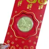 2026 Año del Caballo Moneda de Oro Conmemorativa Sólida de la Suerte Sobre Rojo Bolsa de la Suerte Regalo de Nochevieja Entrega de Texto Secreto