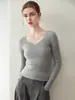 Nuevo Suéter de Punto para Mujer 2026 Otoño/Invierno 100% Cachemir Puro Cuello en V Color Sólido Versátil