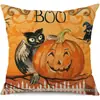 Funda de Almohada Halloween Calabaza Divertida Transfronteriza Amazon Estampado de Lino Funda Decorativa para Cojín de Sofá del Hogar