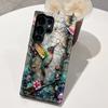 Design de Flor Tridimensional em Mármore Adequado para Capa de Celular Samsung S25, Capa Anti-Queda Samsung S24 Dois em Um