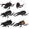 Modelo de insecto de simulación transfronterizo escarabajo sólido unicornio insecto hada animal pequeño modelo para niños juguetes al por mayor