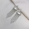 Nuevos Pendientes Soldados de Cadena de Garra de Pedrería DIY Accesorios de Borla Pendientes Versátiles Pendientes con Forma de Corazón Redondos de Estrella de Cinco Puntas